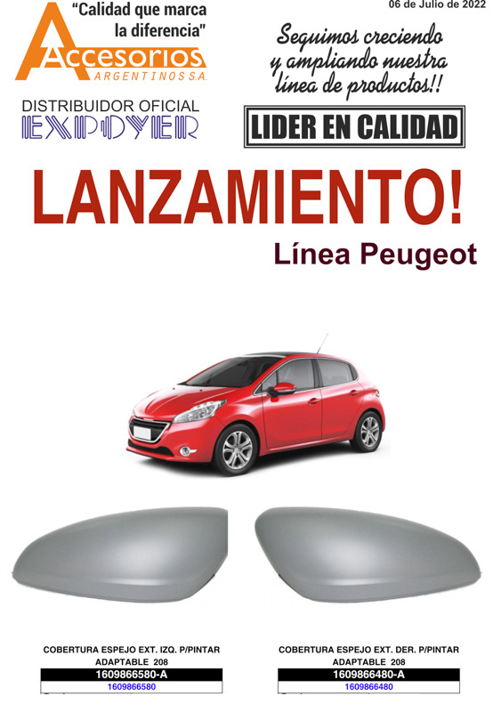 Accesorios Argentinos: Cobertura de espejo Citroën/Peugeot