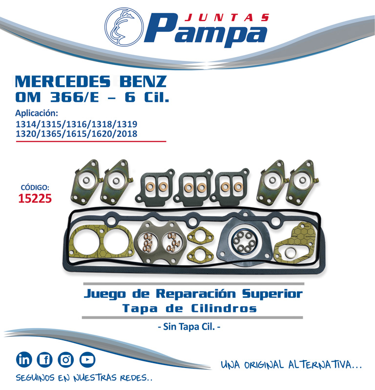 Juntas Pampa: Juego de reparación superior tapa de cilindros