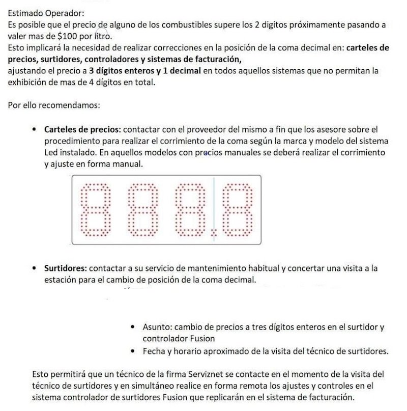 Las Estaciones de Servicio adaptan los surtidores para las tres cifras