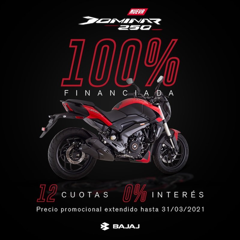 Dominar D250 totalmente financiada hasta el 31 de marzo