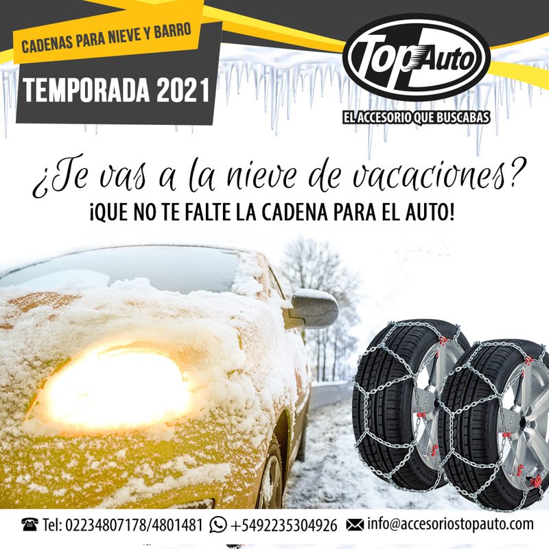 Novedades Top Auto: Cadenas para nieve y barro, precintos de tracción y cadena líquida en aerosol 