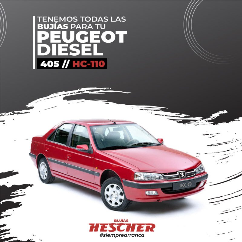 Bujías Hescher para modelos Peugeot