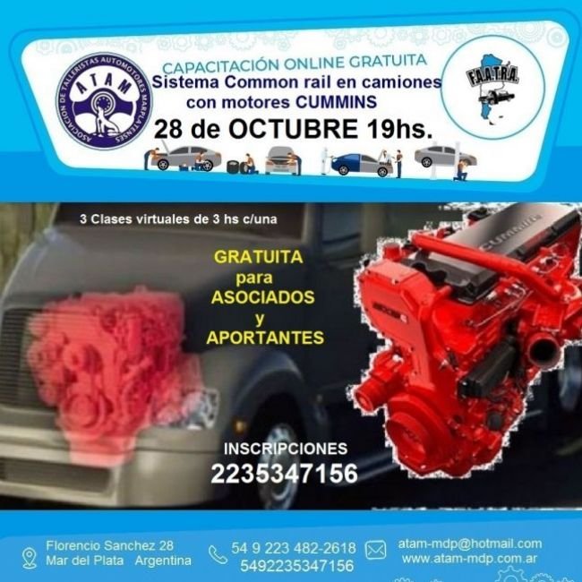 Novedades FAATRA: Curso de Common Rail con motores Cummins en Mar del Plata