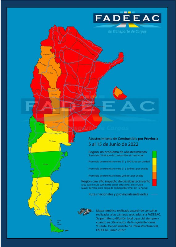 El transporte está alerta por el desabastecimiento