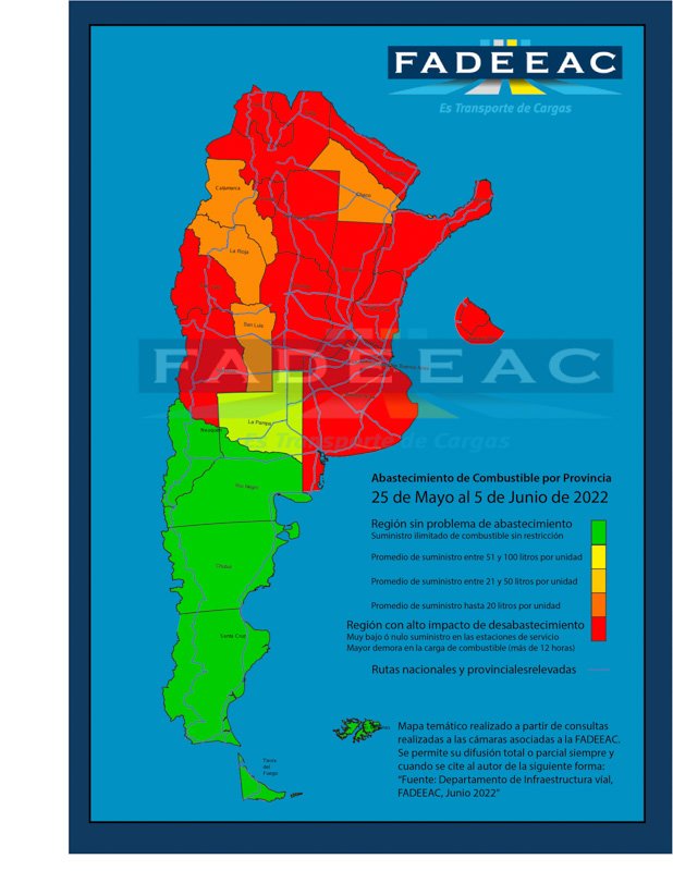 El Mapa de la falta de Gasoil en Argentina