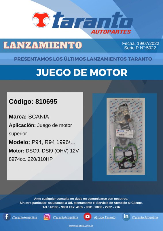 Nuevos lanzamientos de Taranto