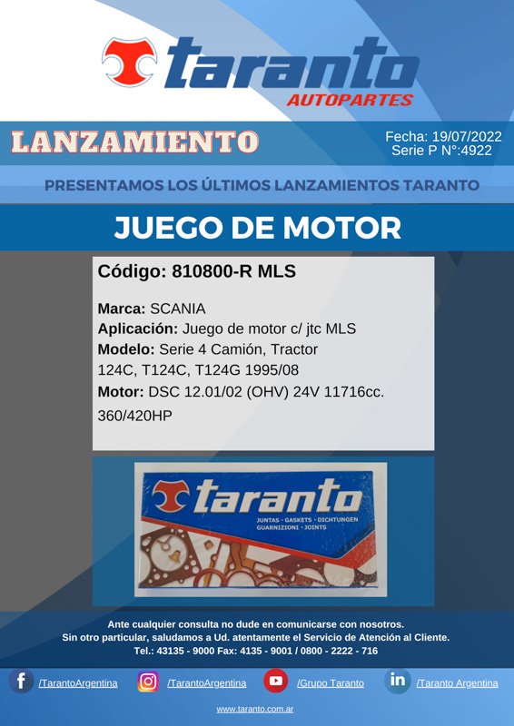 Nuevos lanzamientos de Taranto