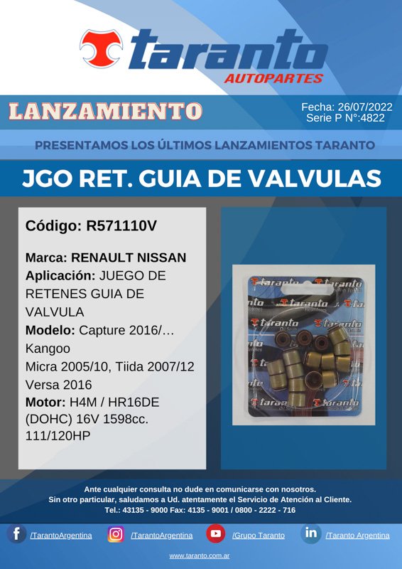 Nuevos lanzamientos de Taranto