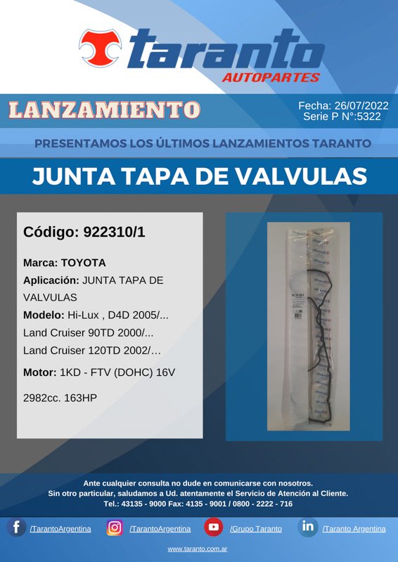 Nuevos lanzamientos de Taranto