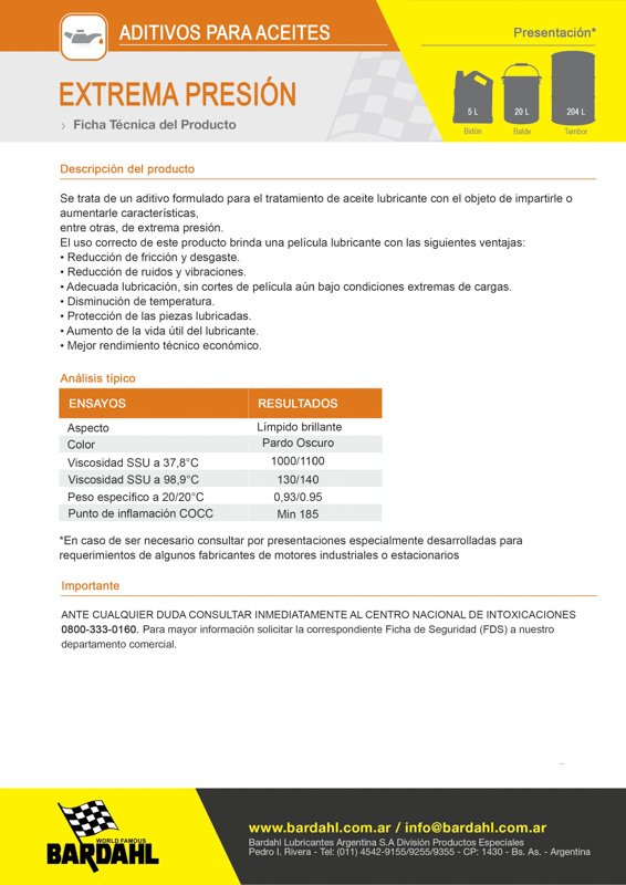 Extrema Presión de BARDAHL