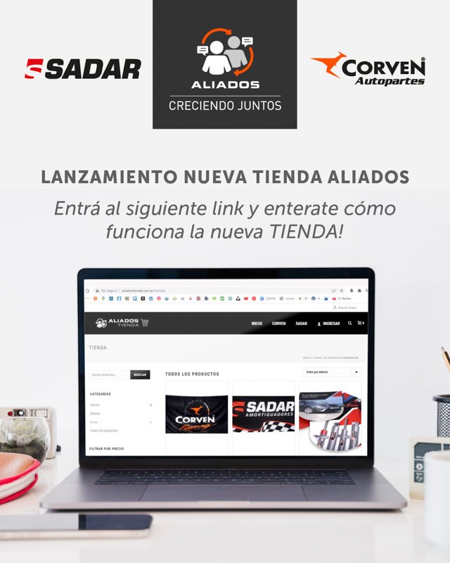 Lanzamiento Corven: Nueva WEB de Merchandising - Aliados Tienda