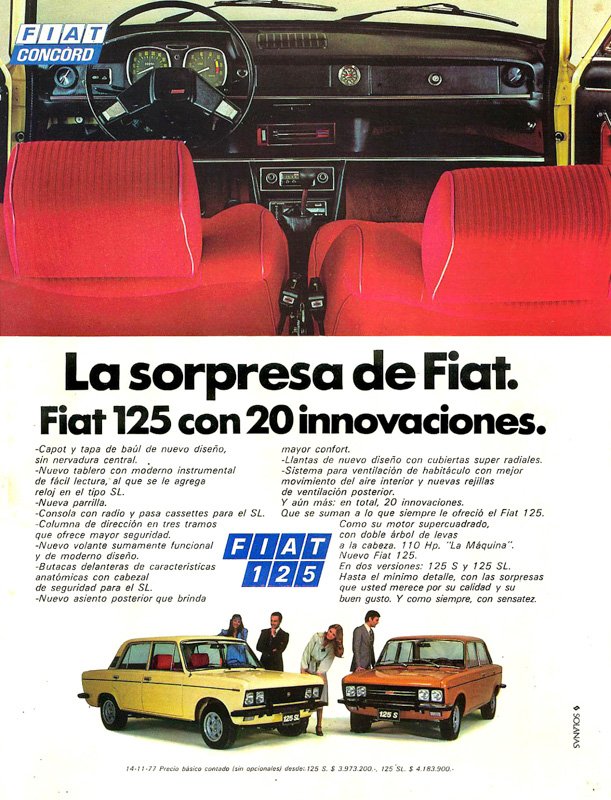 Fiat celebra los 50 años del Fiat 125 en Argentina