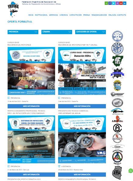 FAATRA: Oferta formativa
