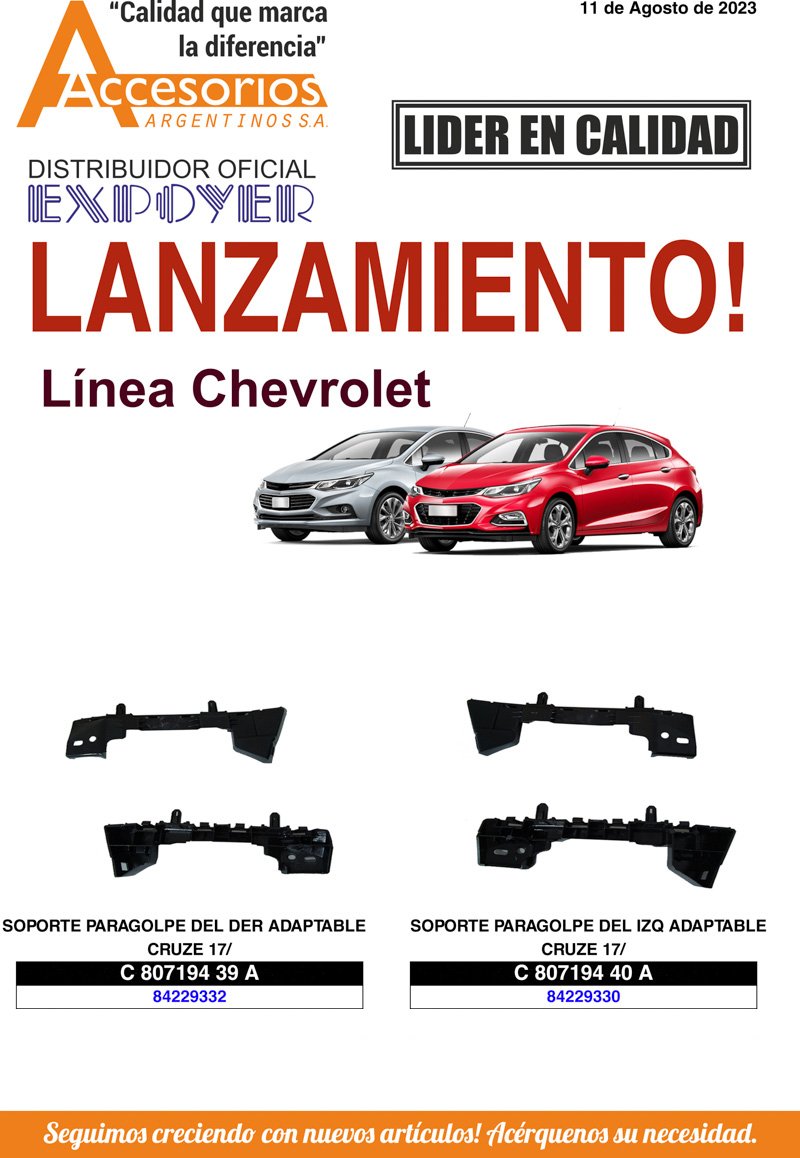 Accesorios Argentinos: Soporte paragolpe adaptable Cruze 17