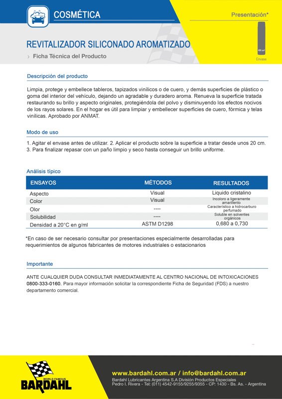 Revitalizador Siliconado de BARDAHL