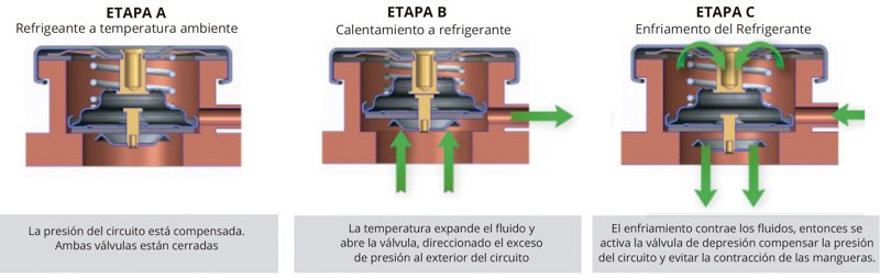 Familia de tapas de radiador y reservorios de Calorstat