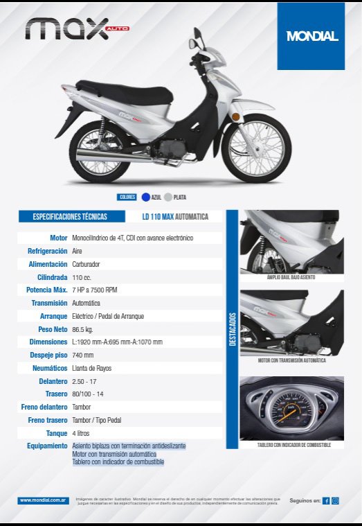 La Mondial LD110 Max RT Automática