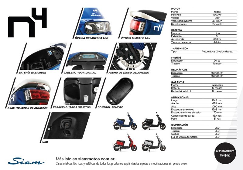 SIAM N4, Scooter eléctrico