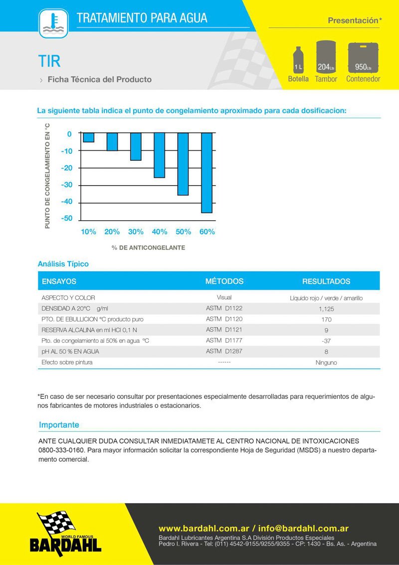 Consejos Bardahl: TIR Anticorrosivo, Refrigerante y Anticongelante