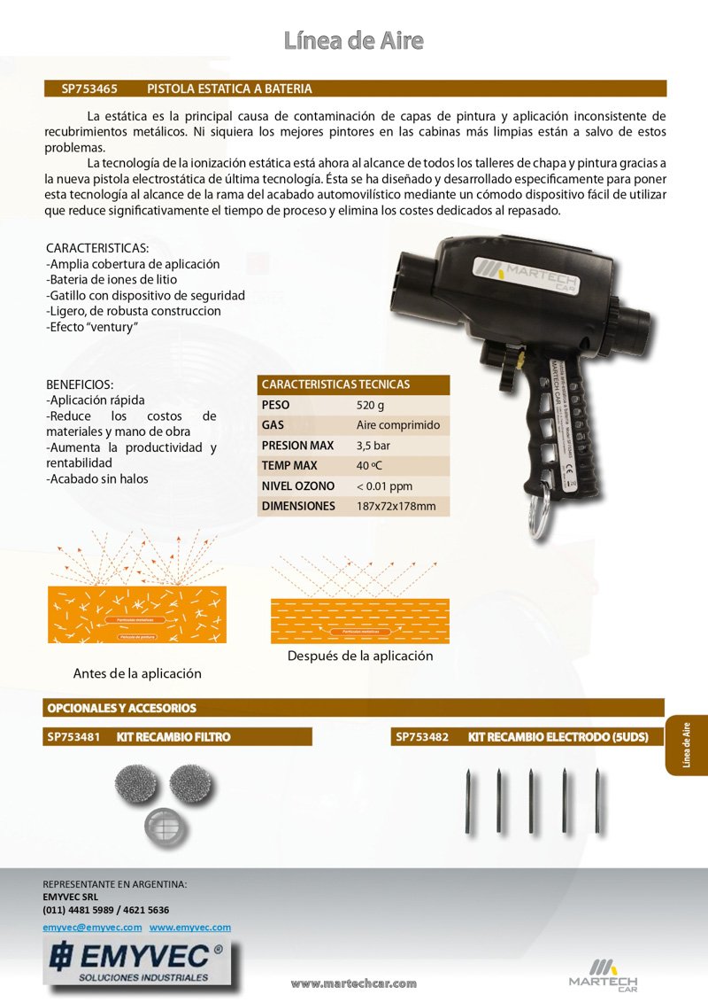 EMYVEC: Pistola estática a batería