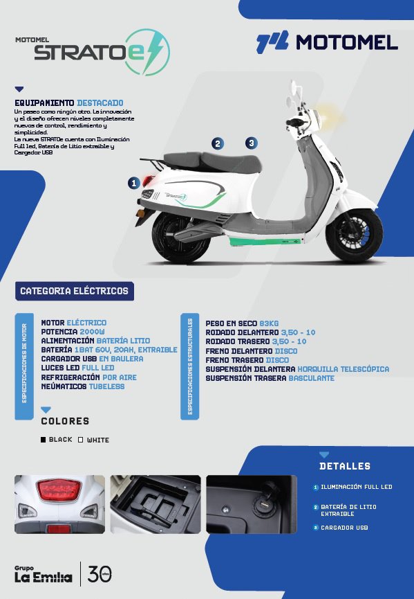 STRATOe, el Scooter eléctrico de Motomel