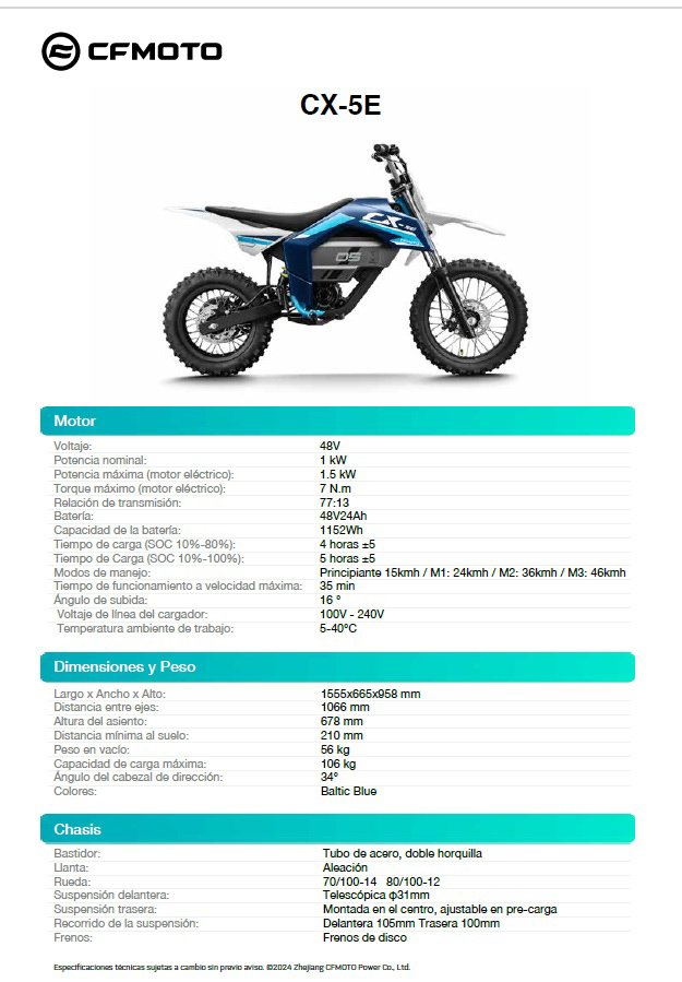 CF Moto lanza motos eléctricas para chicos