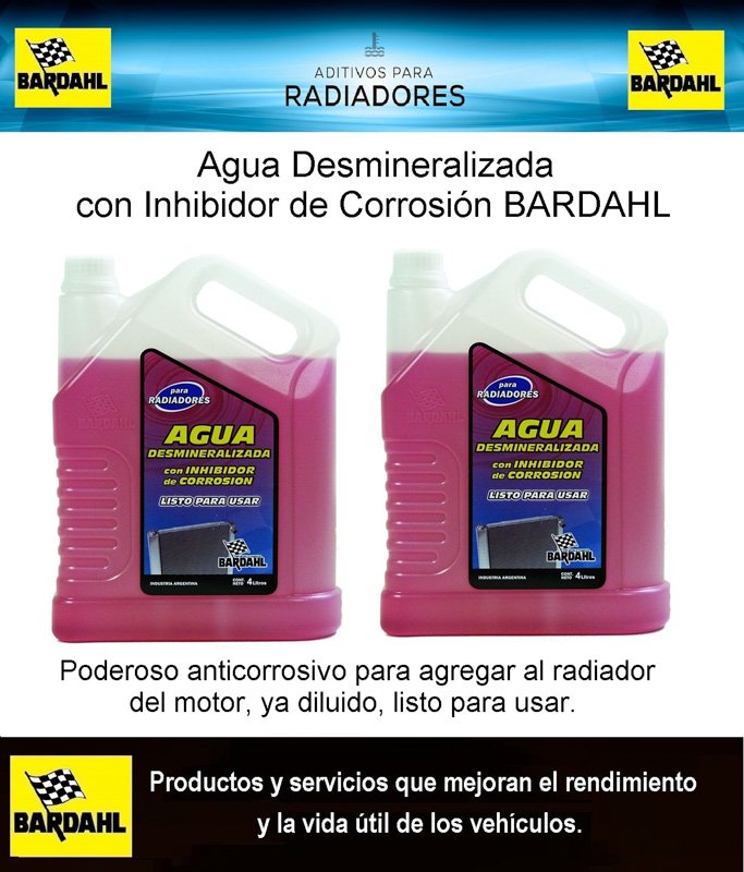 Agua Desmineralizada con Inhibidor de Corrosión BARDAHL