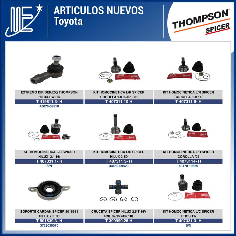 Expoyer: Kits Thompson-Spicer para diversas marcas