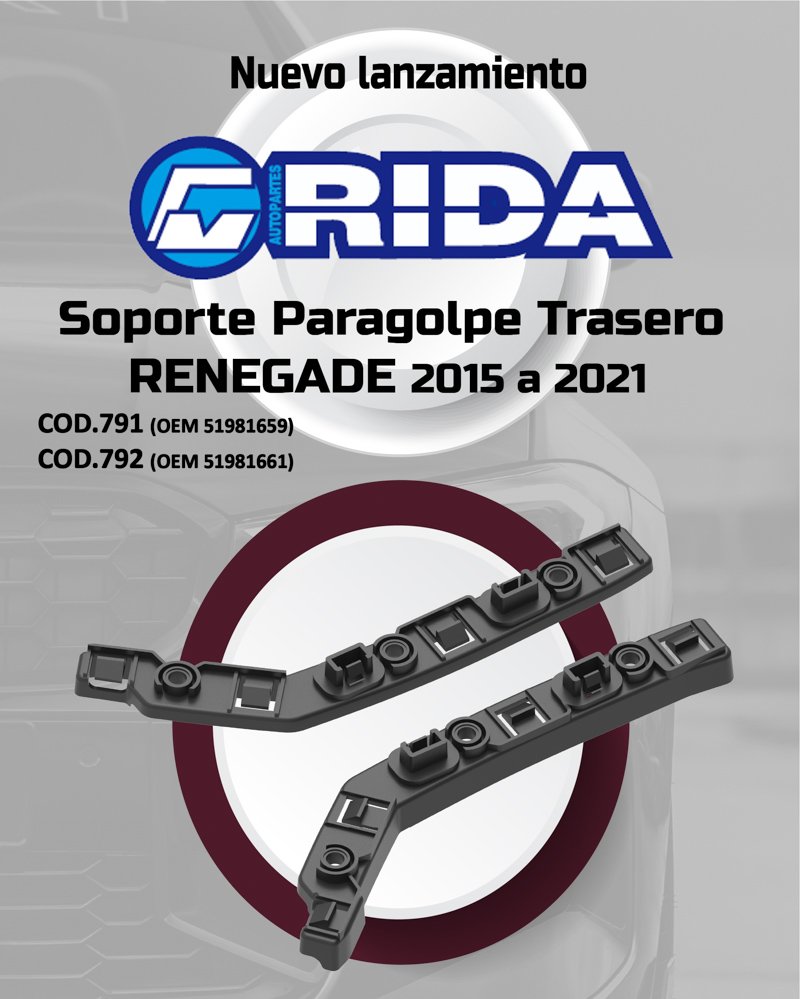 Nuevos lanzamientos de Rida Autopartes: soportes y tapas