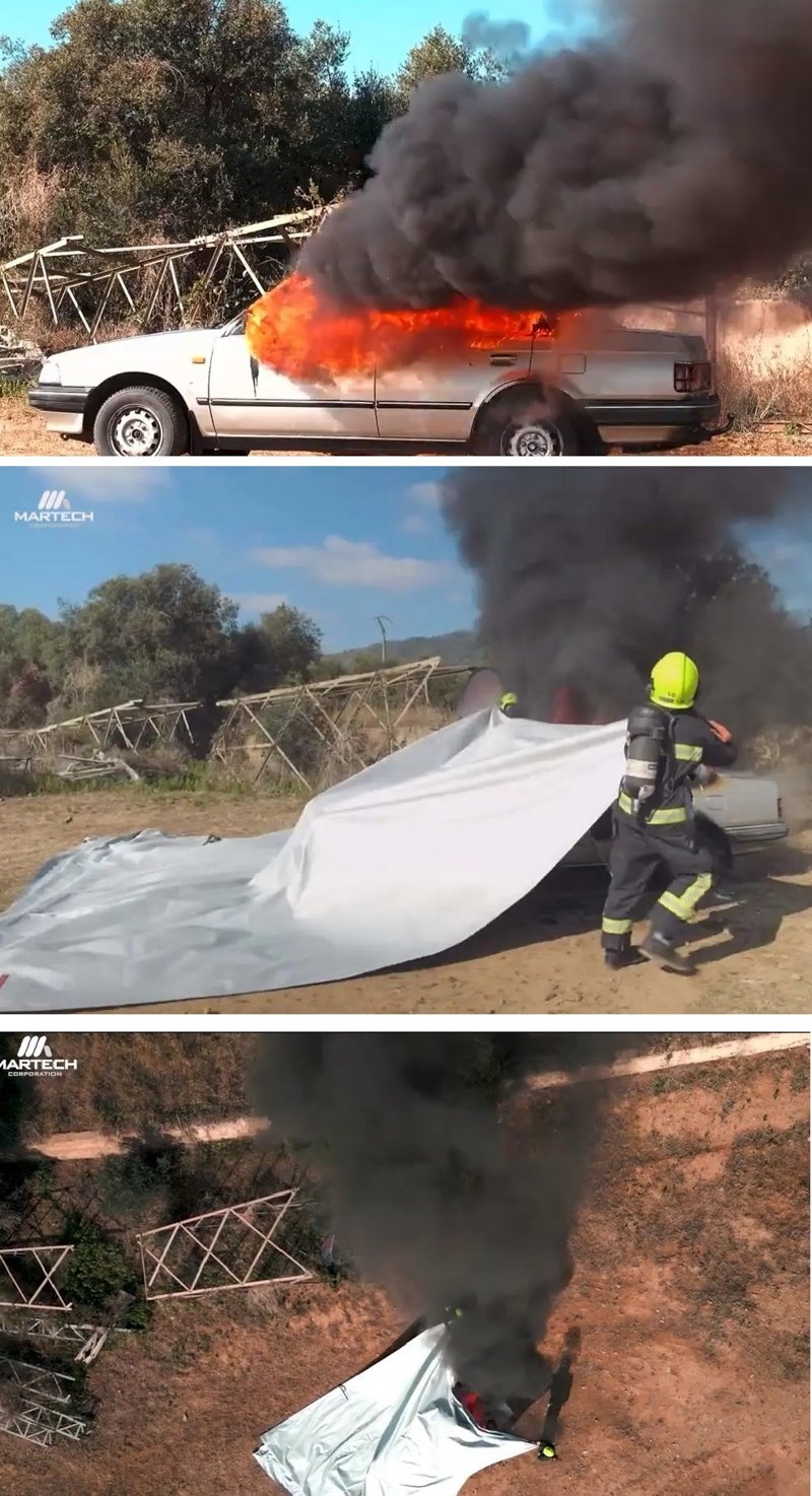 Manta Apaga Fuegos para vehículos híbridos y eléctricos