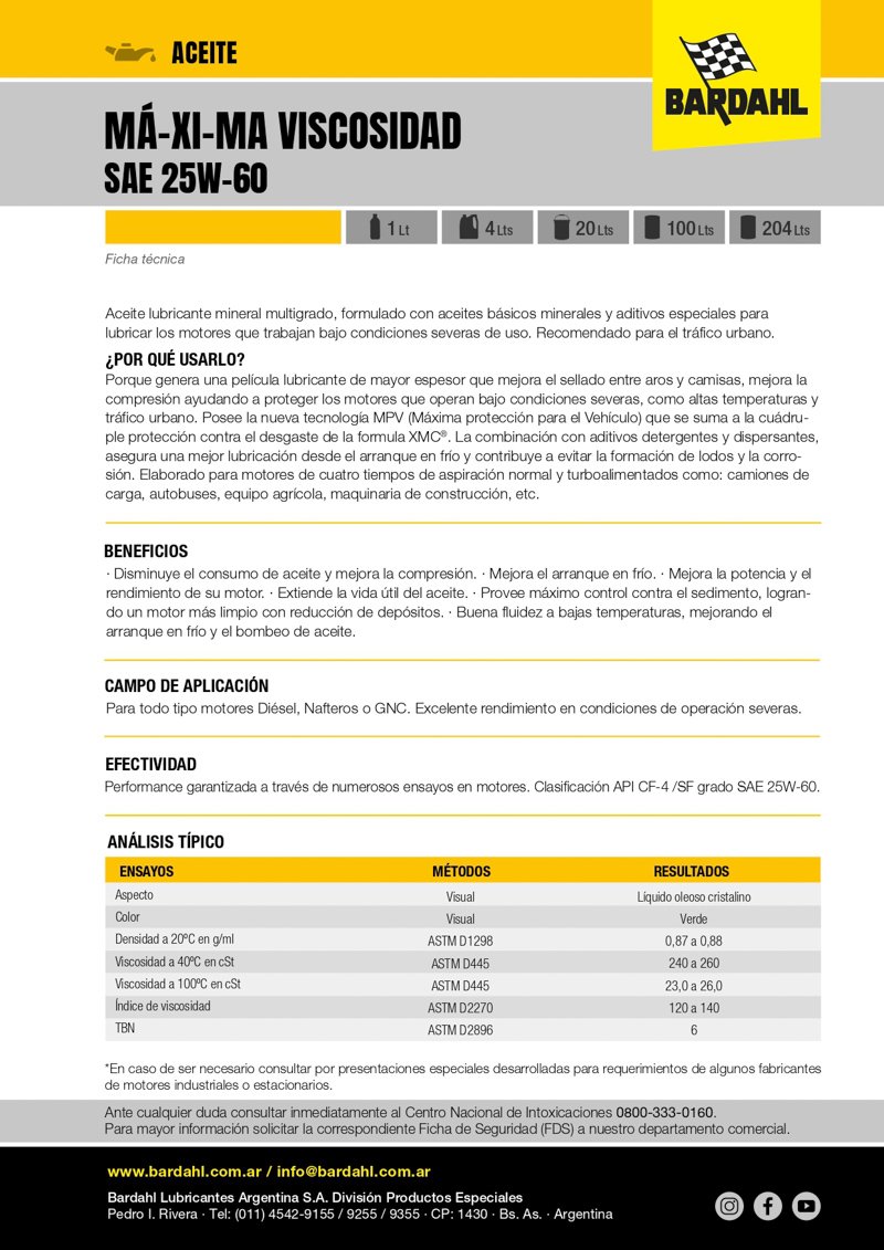 Aceite multigrado Bardahl para condiciones severas