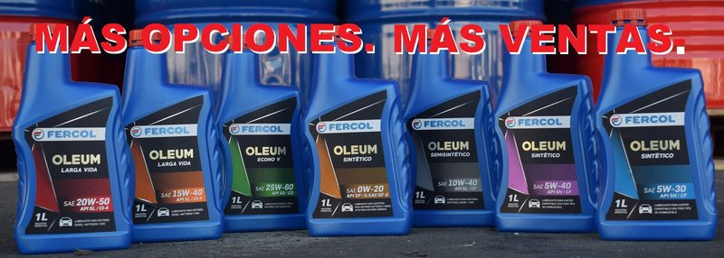 Variedad de presentaciones en lubricantes Fercol