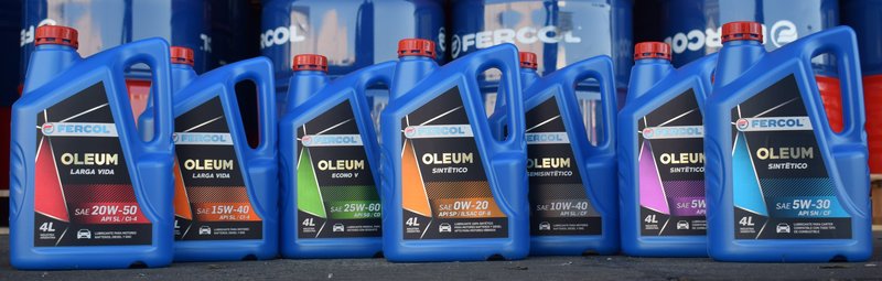 Variedad de presentaciones en lubricantes Fercol