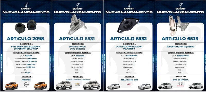 Capemi presenta nuevos lanzamientos de autopartes