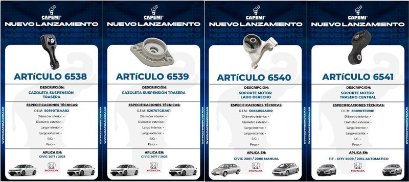 Capemi presenta nuevos lanzamientos de autopartes