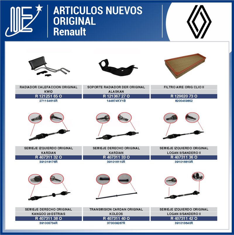 Nuevos productos originales Renault