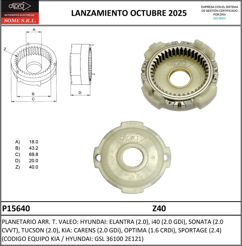 Dipra suma nuevos porta escobillas y piezas de arranque