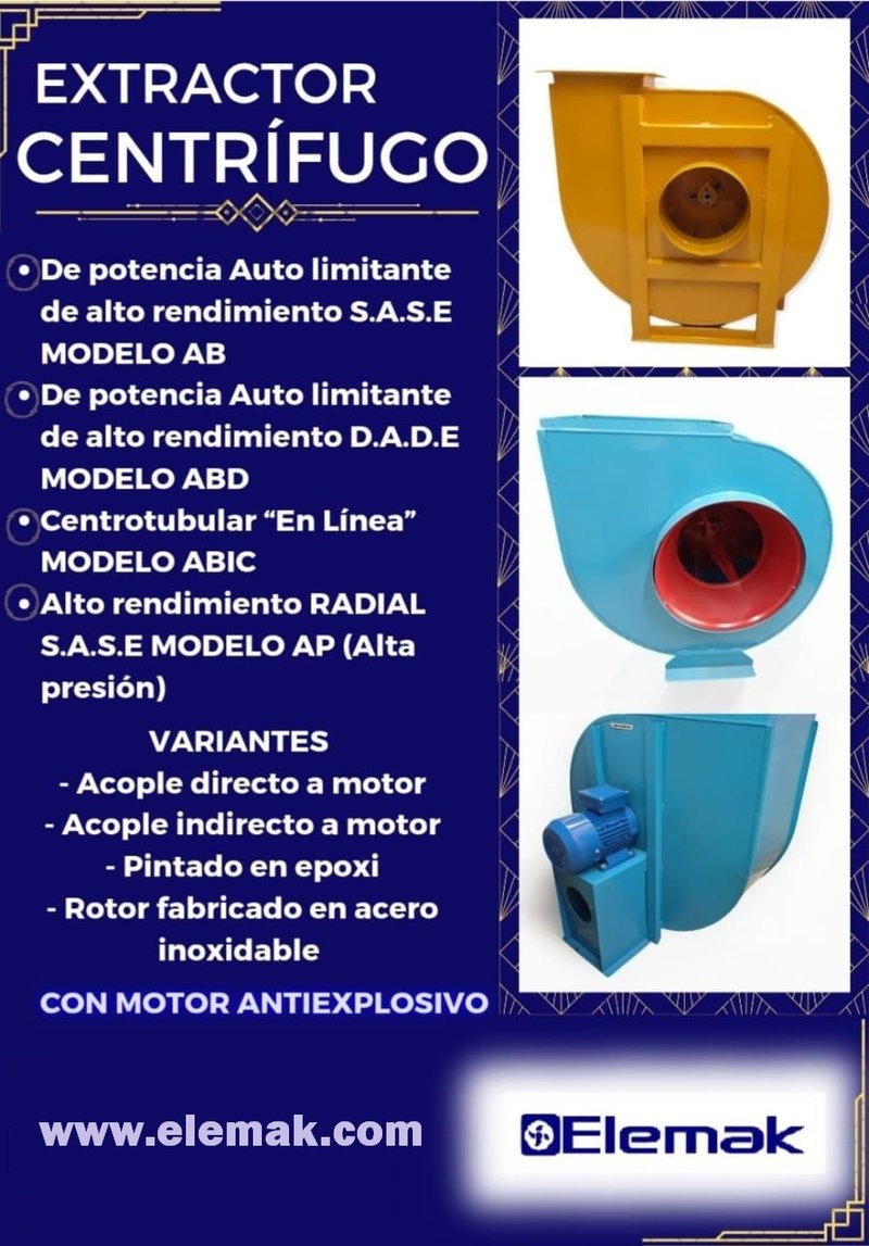 Extractores centrífugos industriales ELEMAK