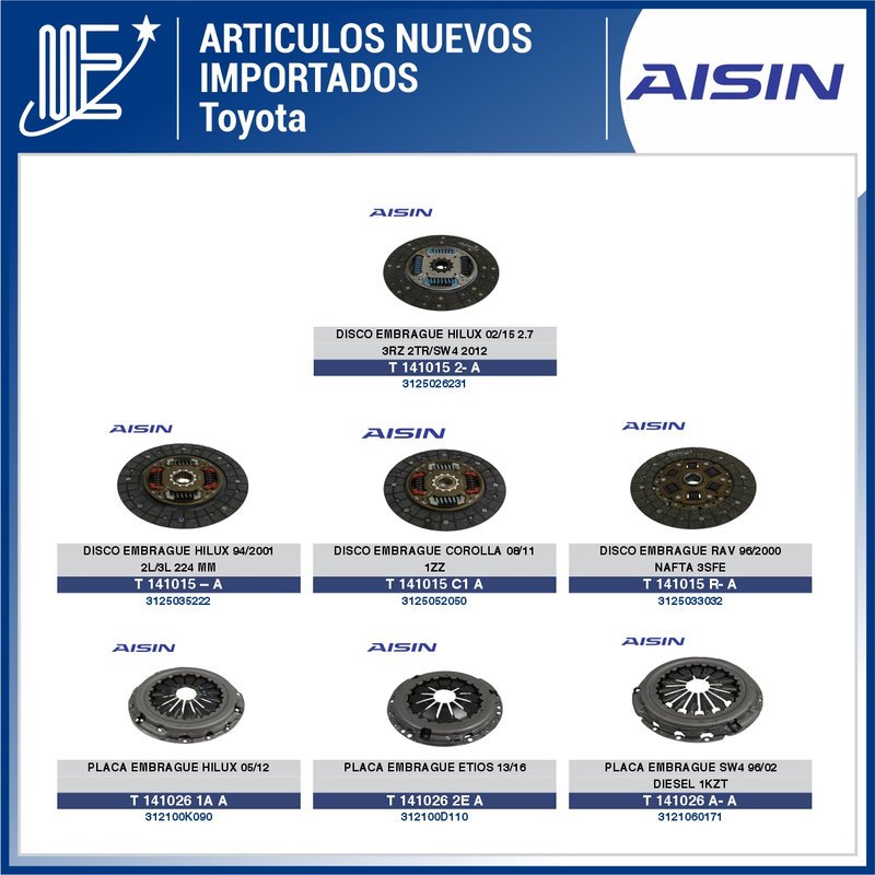 Lanzamientos AISIN Toyota y Accesorios Argentinos
