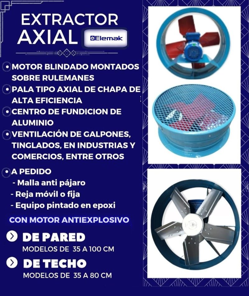 Extractores de aire axiales de ELEMAK
