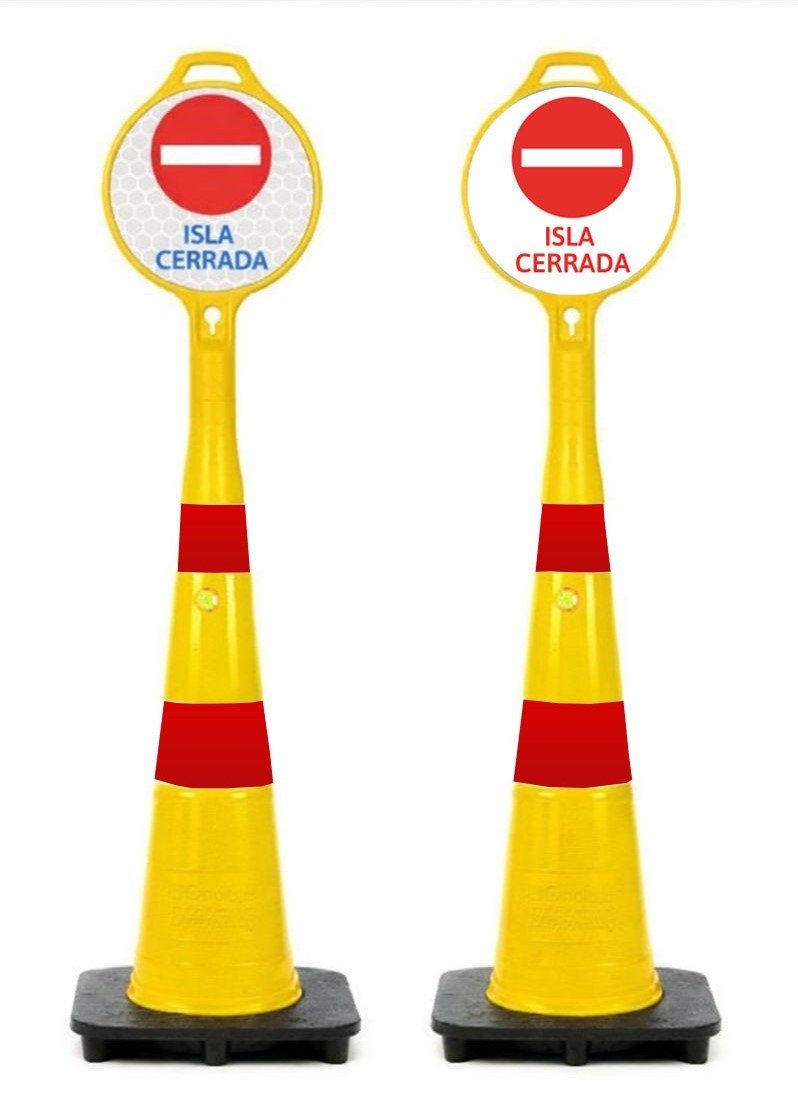 Cono rutero semiflexible 90 cm + cartel 