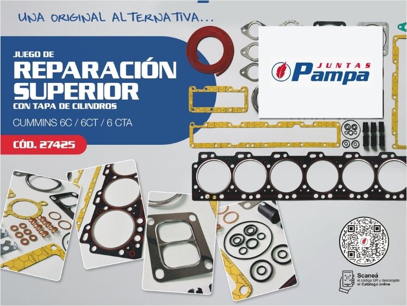 Juntas Pampa suma un kit para motores Cummins