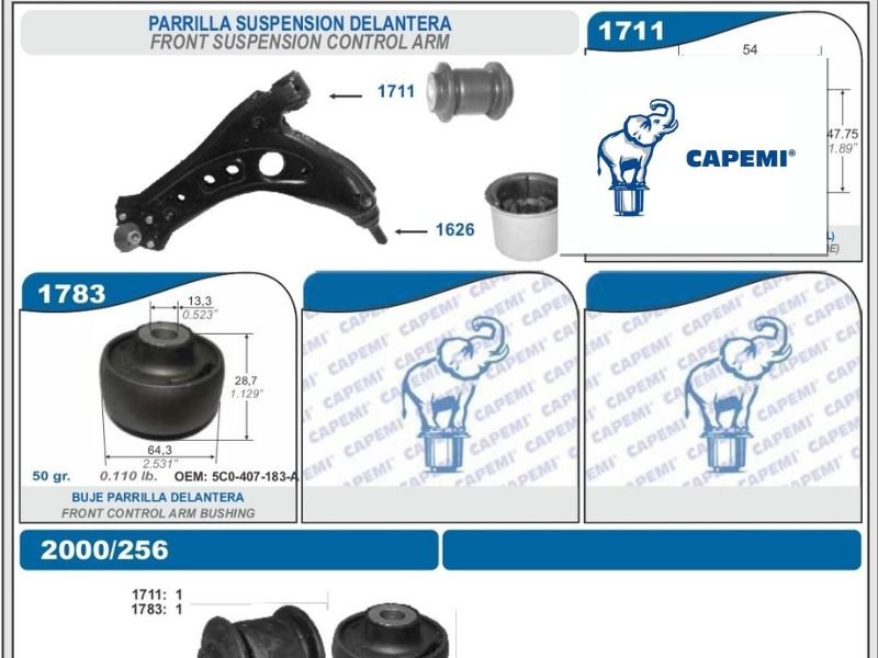 CAPEMI: autopartes de goma y goma metal para VW Taos