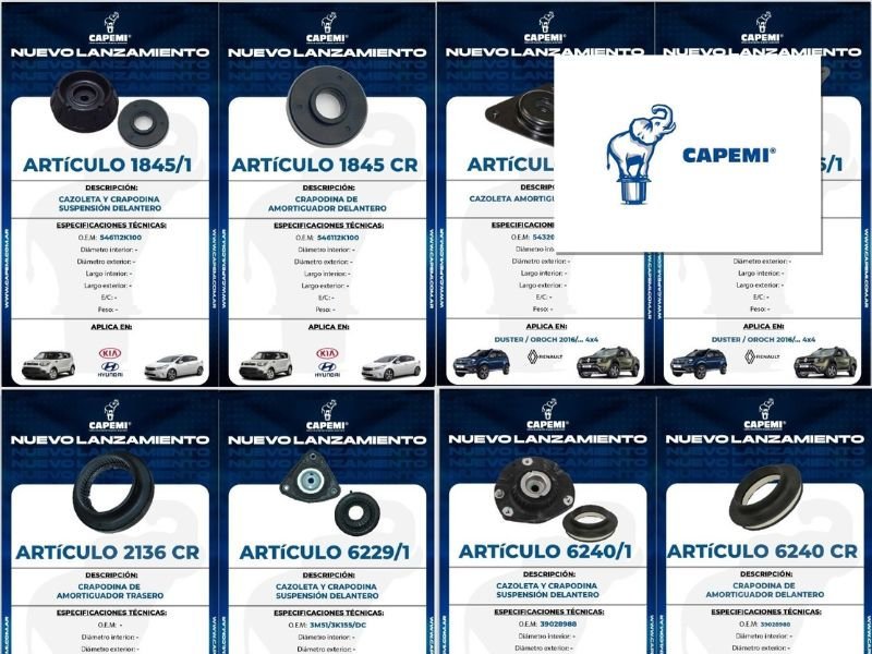 Lanzamientos CAPEMI: Crapodinas, cazoletas y soportes de motor
