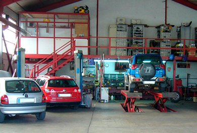 Zona segura para el taller mecánico