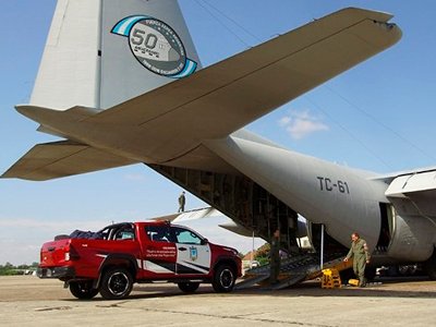 Una Hilux en la Antártida Argentina