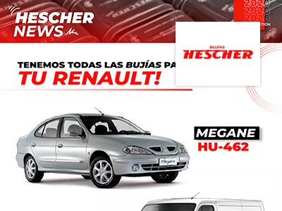 Aplicaciones de Bujías Hescher para modelos Renault