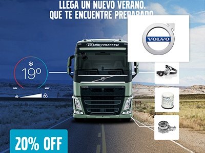 Promoción Volvo 20% de descuento en filtros, piezas de refrigeración, tensores y correas
